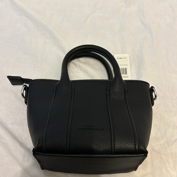 French Connection NWT Charity Pebble Crossbody Mini Tote in black - Picture 2 of 4